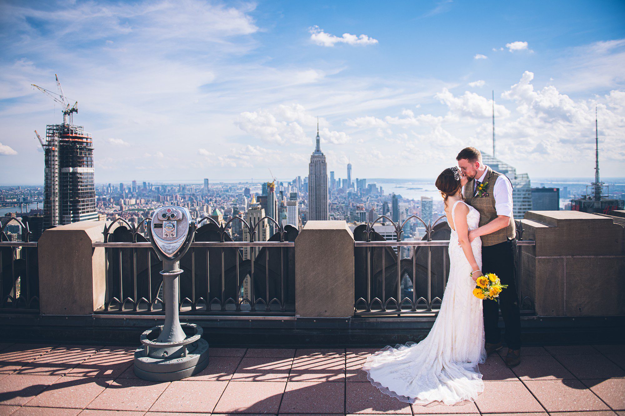 Wedding Couple at the Top of the Rock